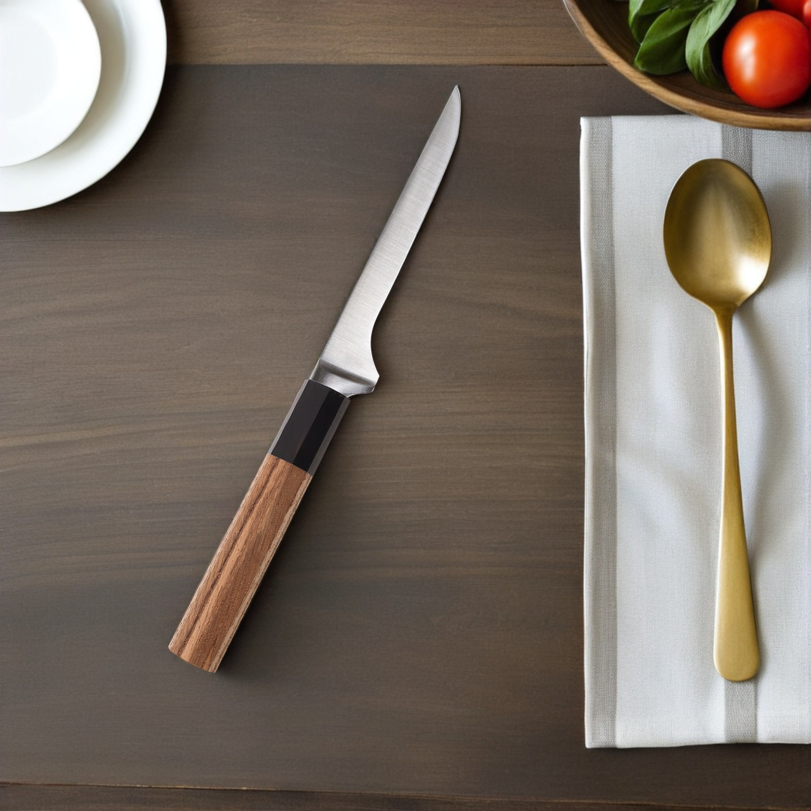 Achthoekig houten mesgreep, tr - Japanese Knife recensie en prijs